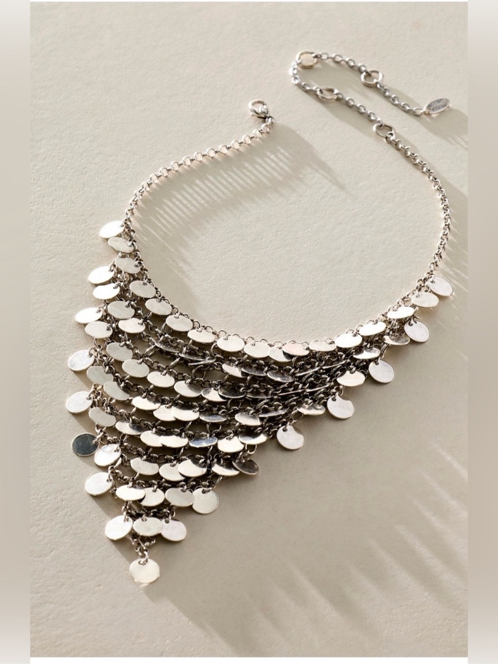 Free People Shimmering Layered Coin Necklace in Silver